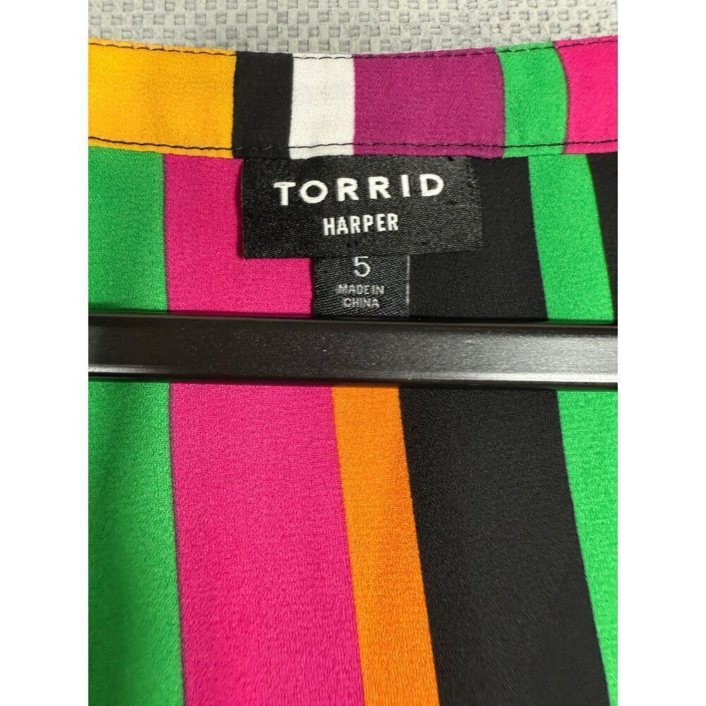 Torrid Harper Sleeveless Striped Popover Blouse - Size 5 (4X) - Picture 5 of 5